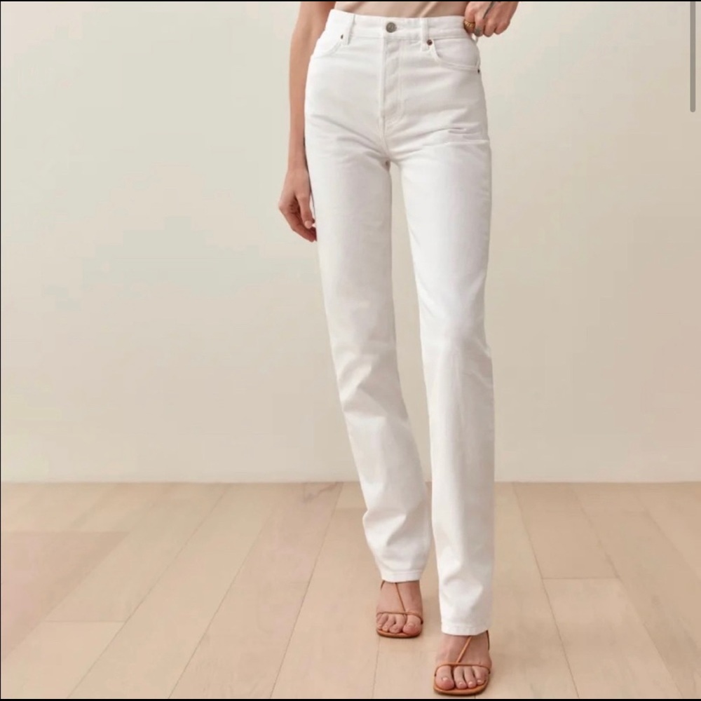 NWOT Reformation Cynthia High Rise Jeans White